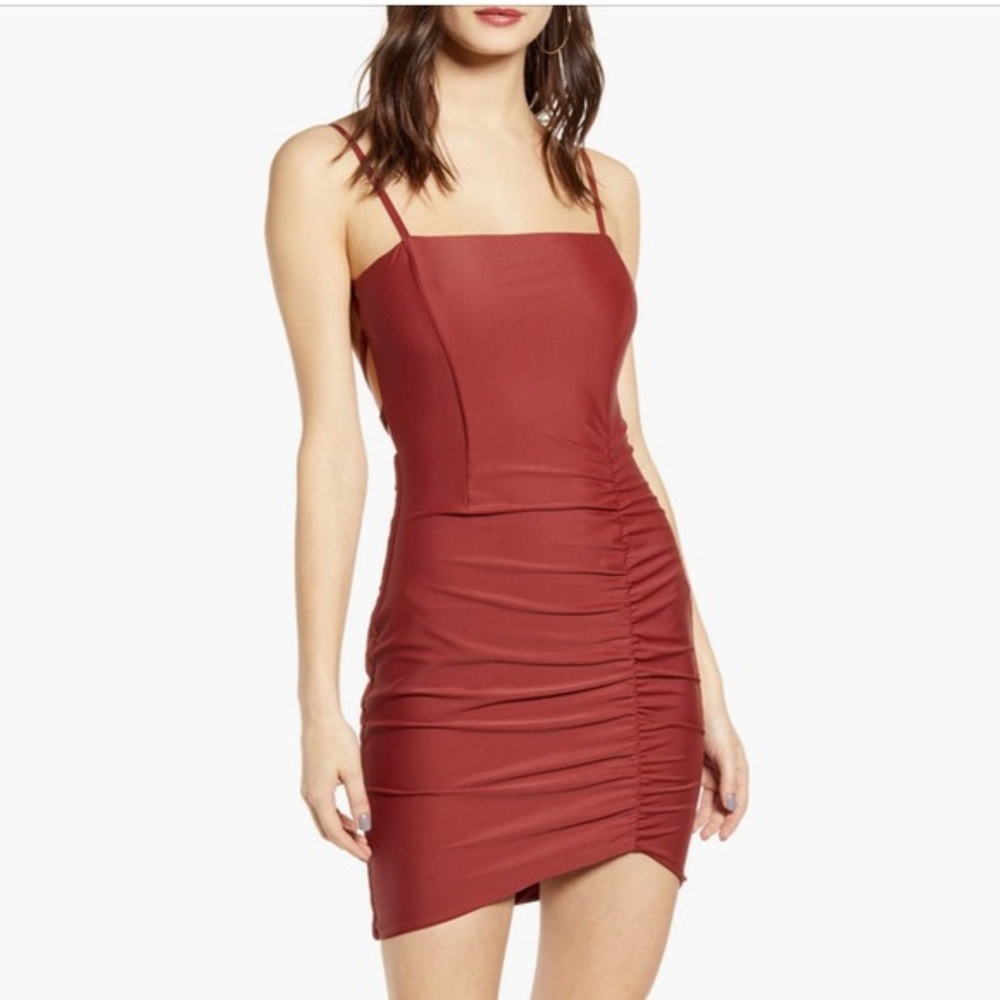 Tiger Mist Burgundy Mini Dress